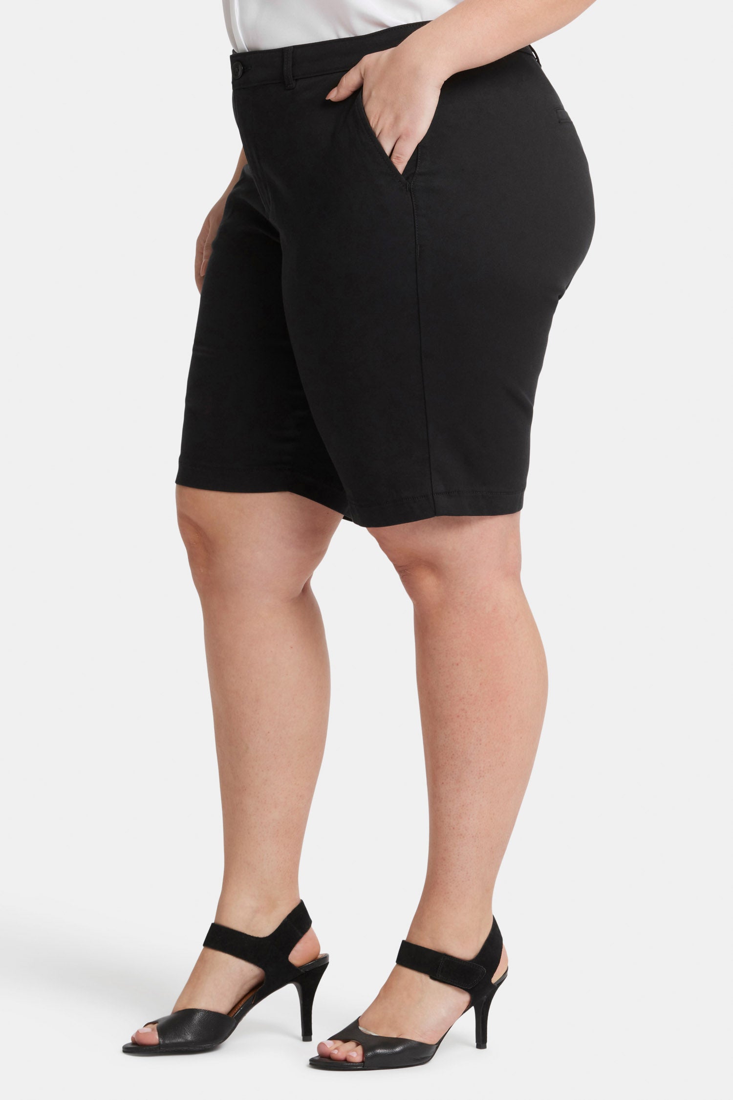 Plus Size Bermuda Shorts for Women - Black Casual Summer Shorts for Beach, Travel & Everyday Wear