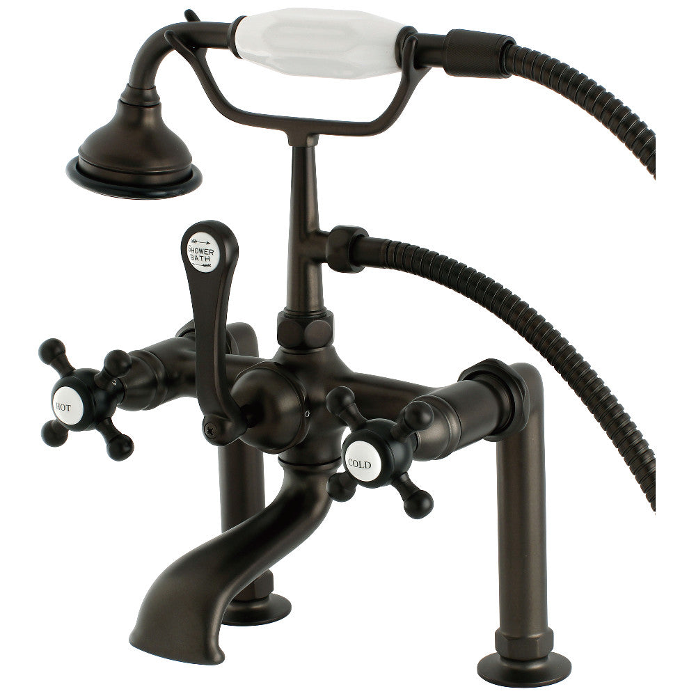 Vintage AE103T8BX English Country Clawfoot Tub Faucet - Deck Mount Antique Brass Bathroom Sink Faucet for Vintage & Farmhouse Style Bathrooms