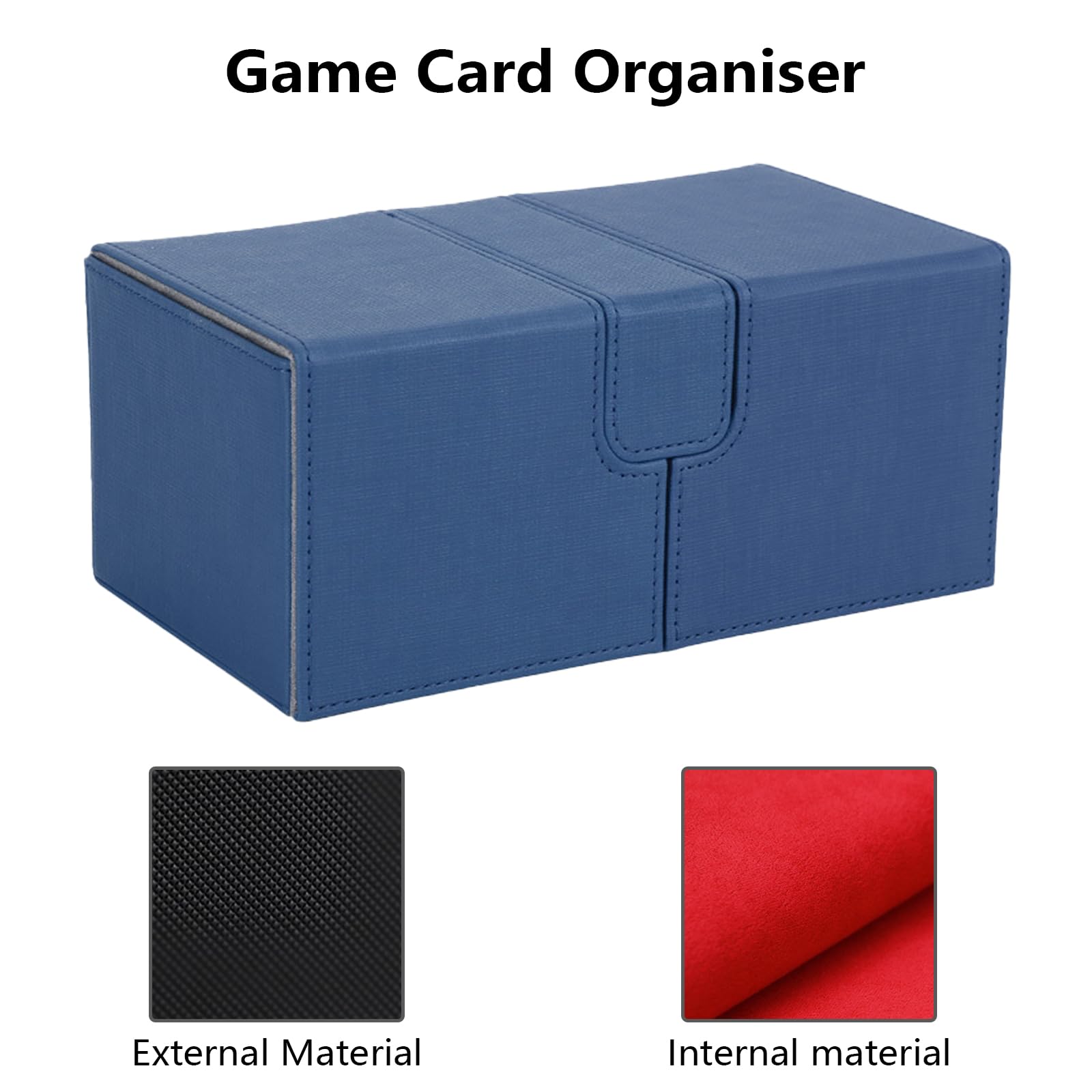 Magnetic Playing Cards Storage Box - PU Leather Trading Card Case Holder for Deck Games, Collectibles & Travel - Perfect for MTG, Pokemon, Yu-Gi-Oh & Board Game Card Protection