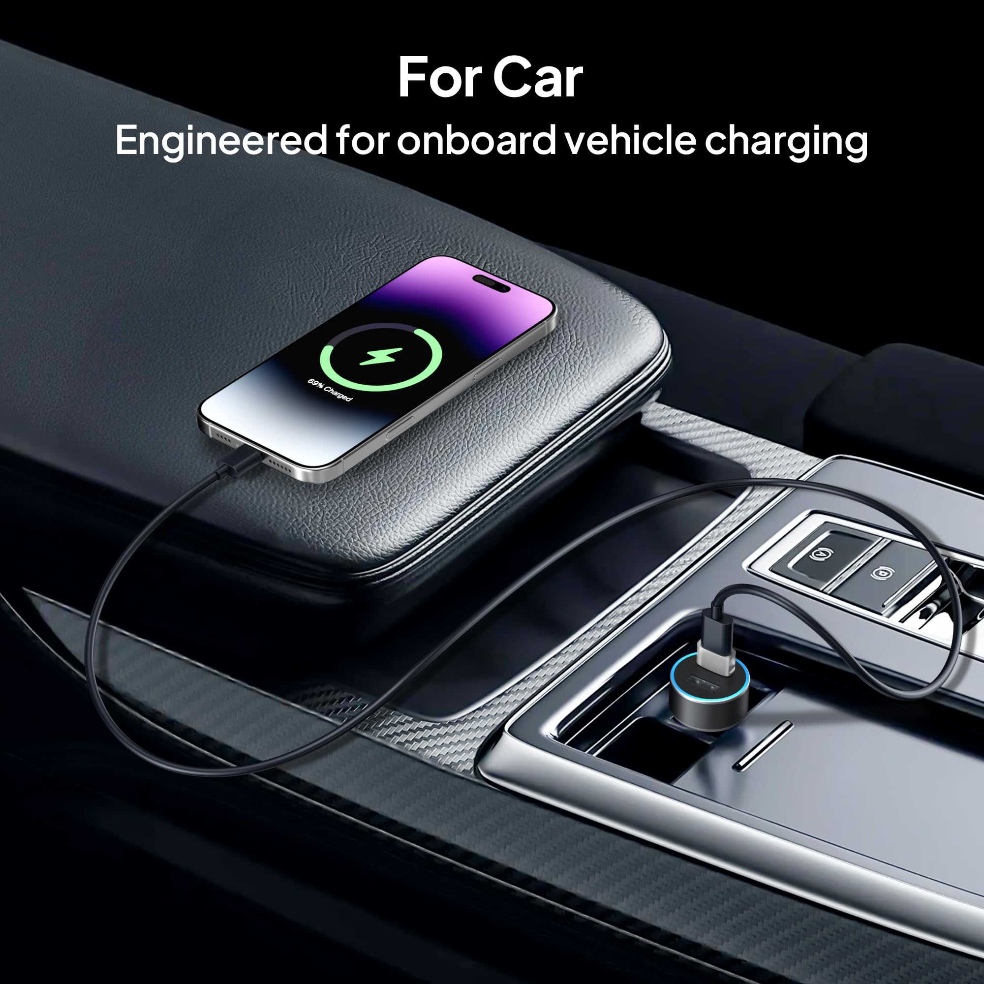 BASESAILOR 3-Pack USB to USB C Car Charger Adapter, Type C Female to A Male Converter for Apple iPhone 16/16e/15/14 Pro Max, iWatch 10, MacBook, Laptop, Galaxy S25/S24/A54/Z Fold/Flip - Fast Charging for Travel, Office & Home Use