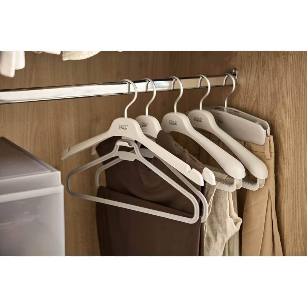 Joseph Joseph Orderly Long Garment Hanger 2 Pack - Space Saving Closet Organizer for Dresses, Coats & Suits - Perfect for Home, Office & Travel Wardrobe Storage