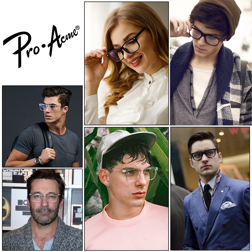 Acme Clear Frame Non-Prescription Glasses for Women & Men - Perfect for Reading, Computer Use, and Fashion Accessories