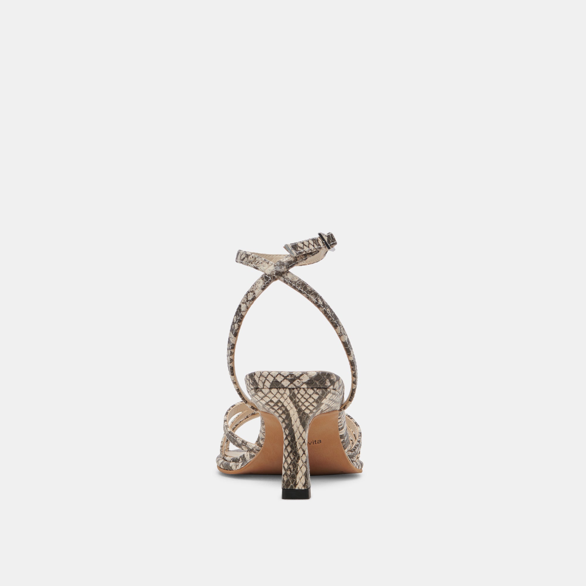 MANJI HEELS for Women - Black & White Embossed Snake Skin Chunky Heels - Stylish Party Shoes for Night Out, Club, and Special Occasions