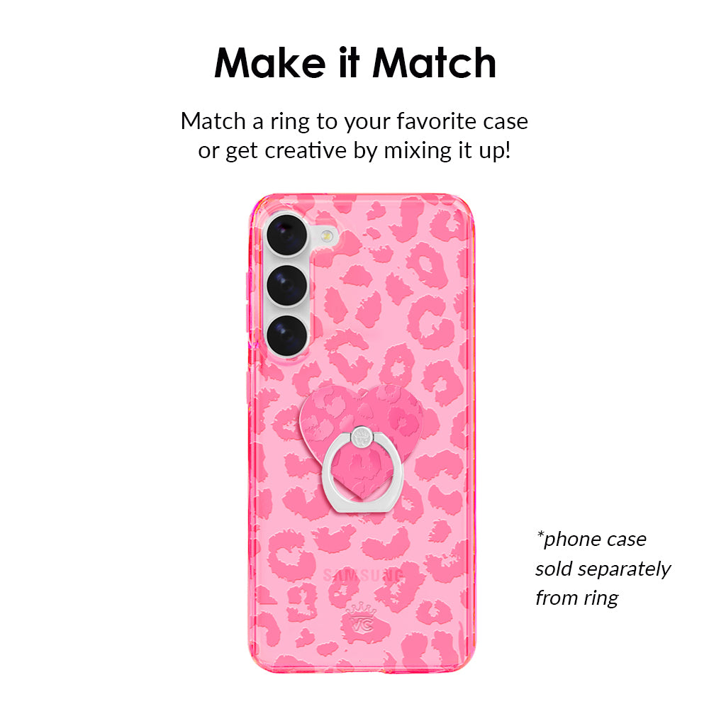 Cute Candy Pink Leopard Print Phone Grip Ring Holder - Perfect for Selfies, TikTok Videos & Secure Phone Grip (Trendy Phone Accessory for Women)