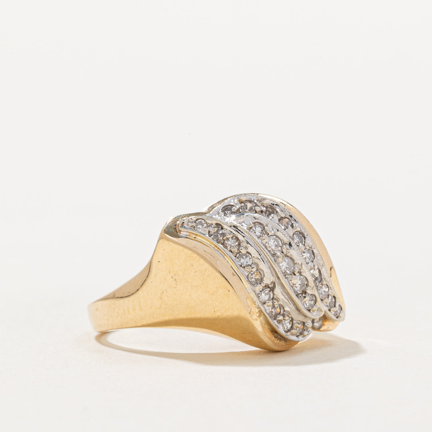0.25ctw Diamond Waterfall Ring - Size 6.5 - Elegant Wedding Band, Anniversary Gift for Her - Perfect for Bridal Jewelry & Special Occasions