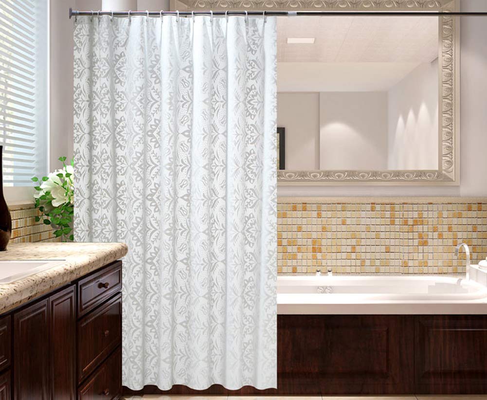 72x72 Inch Waterproof Shower Curtain with Rustproof Hooks - Perfect for Bathroom Decor & Space Protection