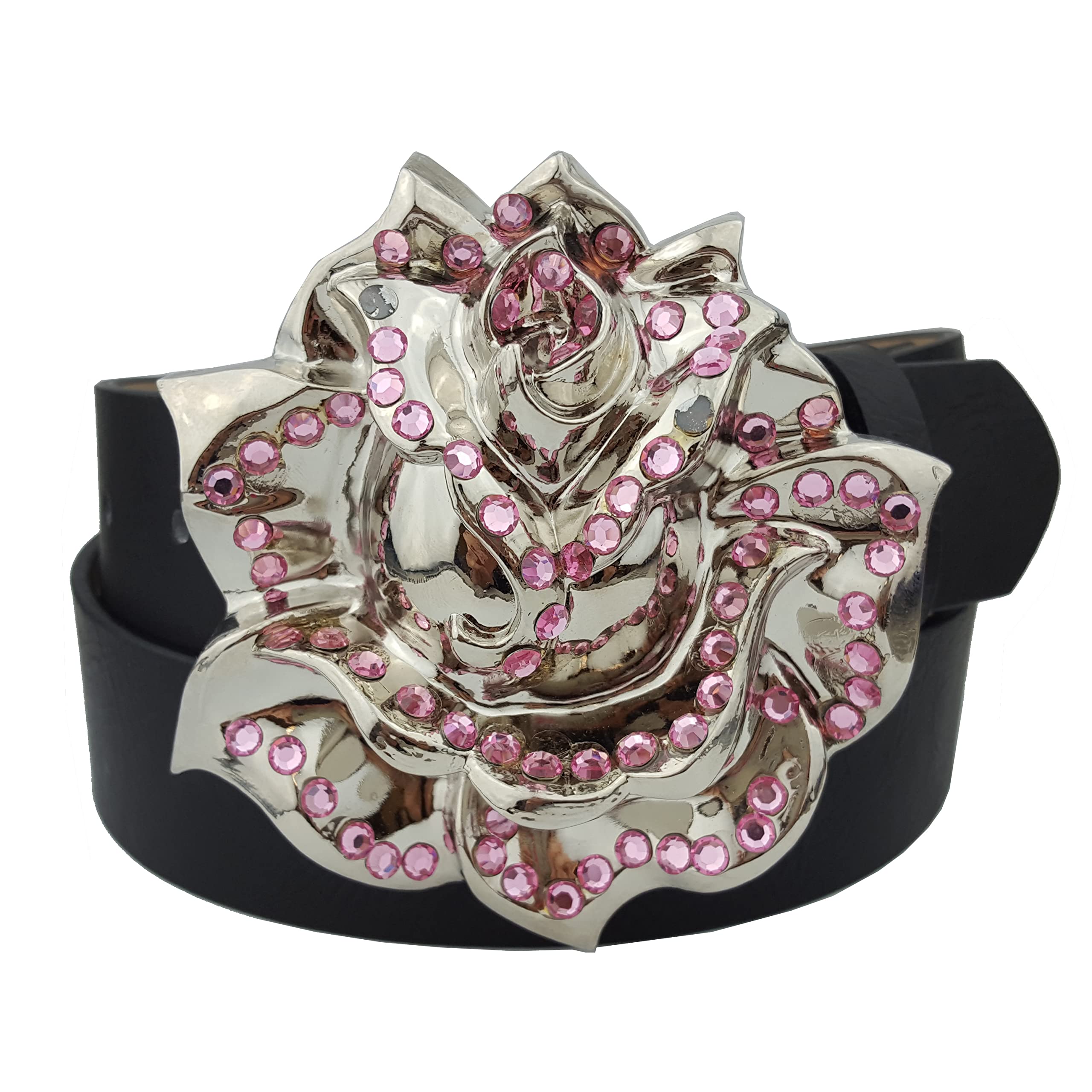 Big Rose Buckle Belt - Stylish Wide Leather Waist Belt for Women | Perfect for Dresses, Jeans & Boho Outfits
