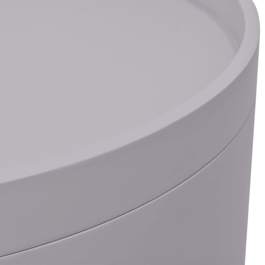 Modern Round Side Table with Tray - 15.6
