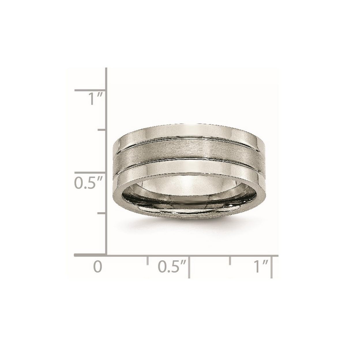 Titanium Grooved 8mm Brushed & Polished Band Ring for Men & Women - Durable Unisex Wedding Band, Anniversary Gift Jewelry - Perfect for Everyday Wear, Special Occasions & Couples Matching Rings
