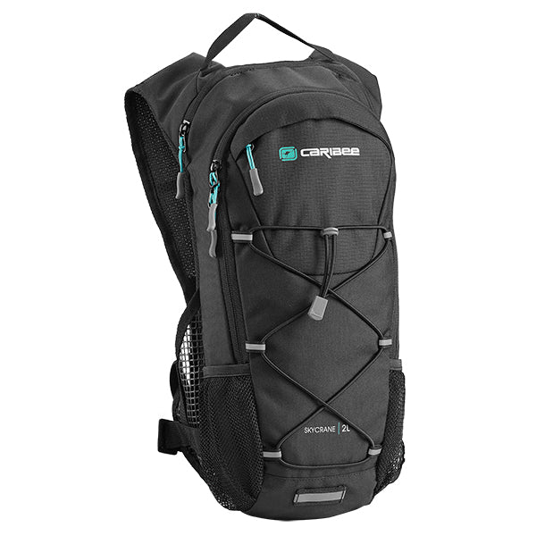 Caribee Skycrane 2L Hydration Backpack - Lightweight Water Bladder Pack for Hiking, Running & Outdoor Adventures - Black