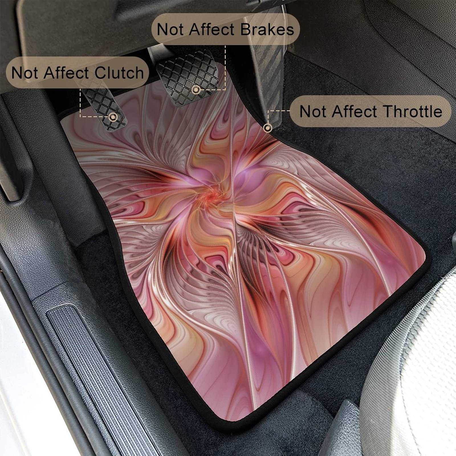 Abstract Butterfly Fantasy 4-Piece Car Floor Mats Set - Universal Fit for SUV, Vans, Sedans & Trucks - All-Weather Protection Auto Carpets - Perfect for Road Trips, Daily Commute & Family Travel