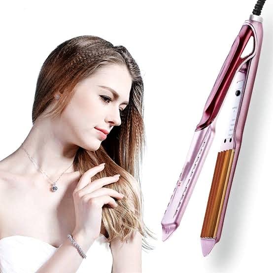 Professional Hair Crimper with Wide Gold Plates & Temperature Control - TH-473 | Creates Big, Long-Lasting Waves & Crimps | Perfect for Women & Girls | Salon-Quality Styling at Home for Parties, Weddings & Everyday Looks