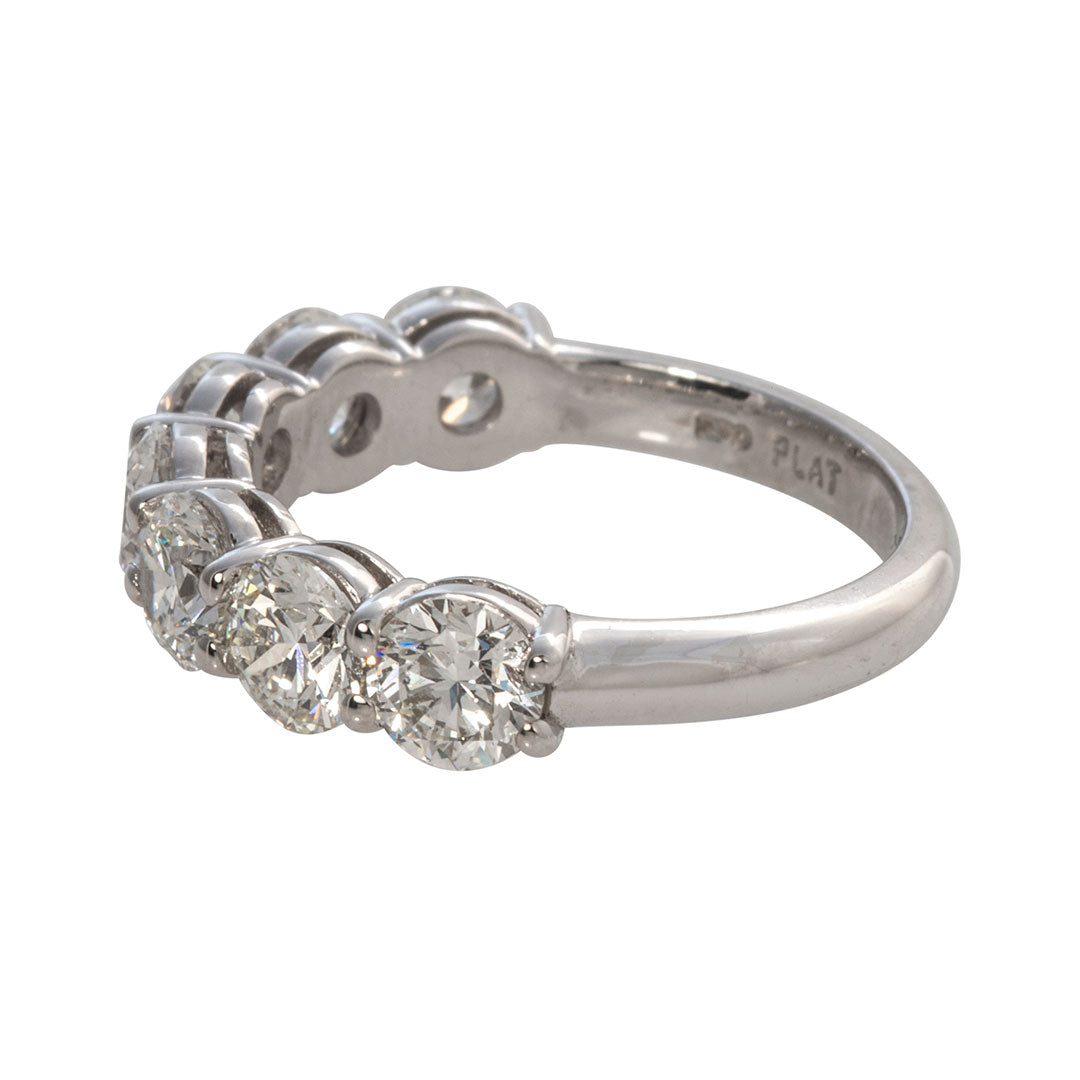 2.5ctw Round Brilliant Diamond 7-Stone Platinum Wedding Band for Women - Elegant Anniversary & Engagement Ring for Brides & Wives (Ideal for Proposals, Vow Renewals & Special Occasions)