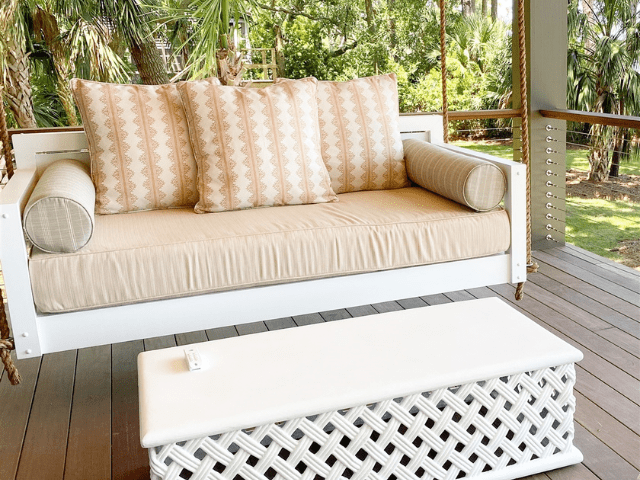 Kiawah Swing Bed - Premium Outdoor Porch Swing with Weather-Resistant Cushions - Perfect for Patio, Garden, and Backyard Relaxation