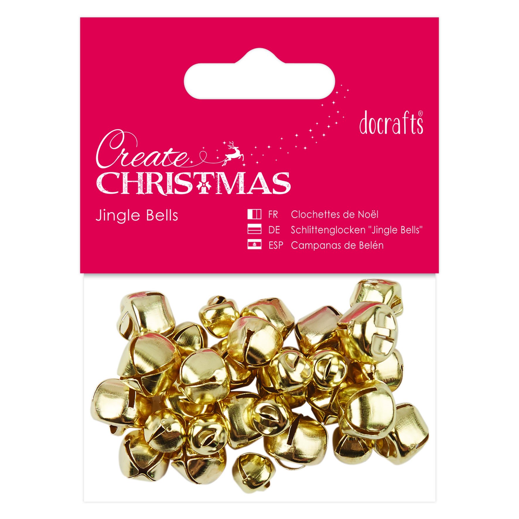 PMA 356905 Gold Jingle Bell Embellishments for DIY Crafts, Christmas Decorations & Holiday Ornaments