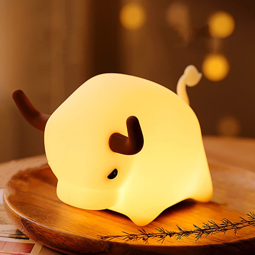 Uonlytech 1pc Silicone LED Night Light - Cute Calf Design, Soft Nursery Light for Baby Room, Bedside Lamp for Kids & Adults - Perfect for Bedtime, Nursing, Travel & Relaxation