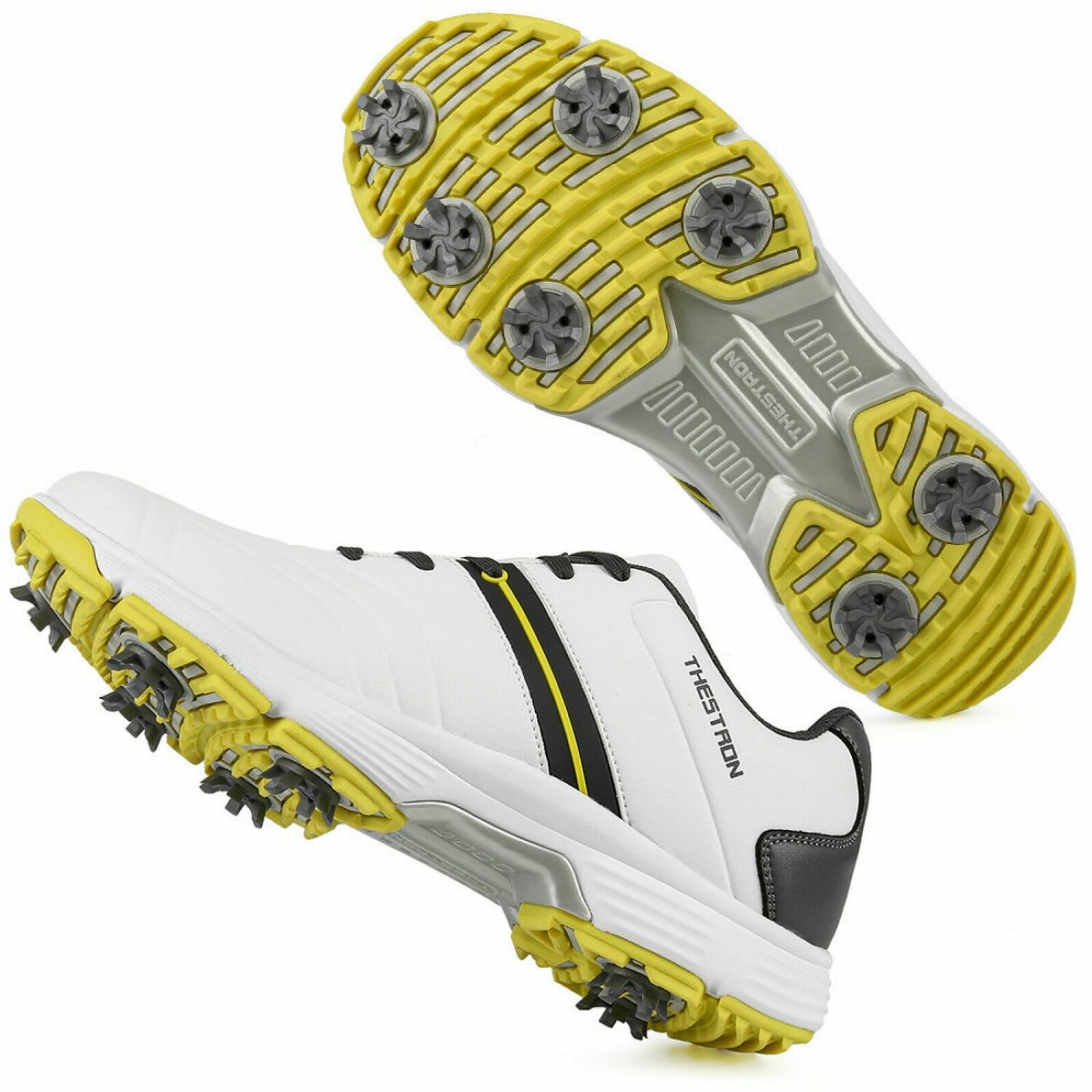 **Men's Waterproof Spiked Golf Shoes - Lightweight Non-Slip Walking Shoes for Professional & Casual Golfers - Perfect for Golf Courses & Outdoor Sports**