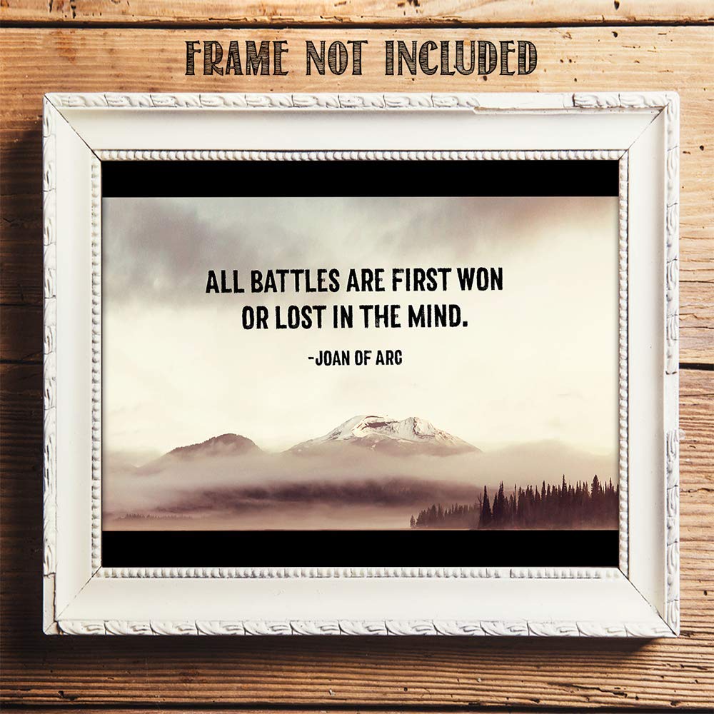 TJ Originals - Joan of Arc Christian Bible Quote Wall Art Print 11x14 Inches, Inspirational Bible Verse Decor for Home & Office, Motivational Gift for Family & Friends (Calm Lake Design) - Perfect for Living Room, Bedroom, Church & Spiritual Spaces