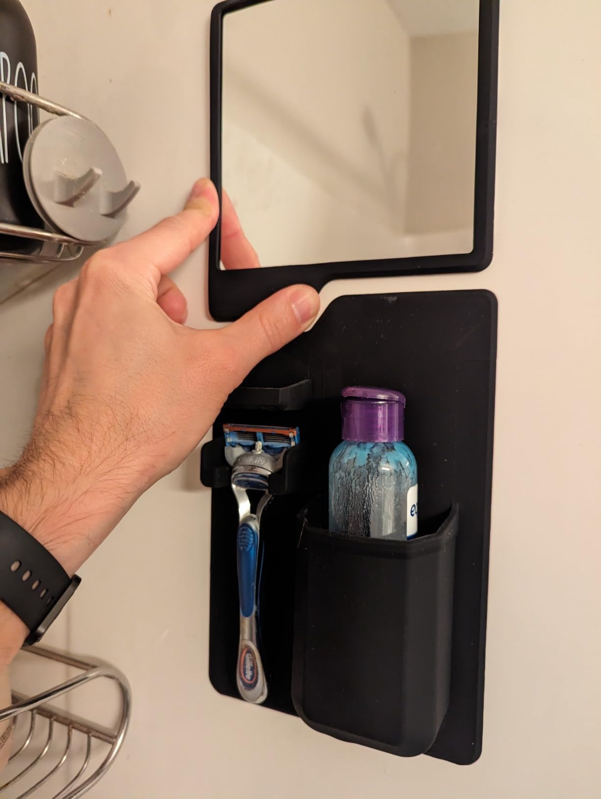 Fogless Shower Mirror for Shaving with Toothbrush & Razor Holder - Upgraded Silicone Grip Technology, Anti-Fog Acrylic Mirror with Strong Suction Cups - Perfect for Bathroom, Travel & Gym Use