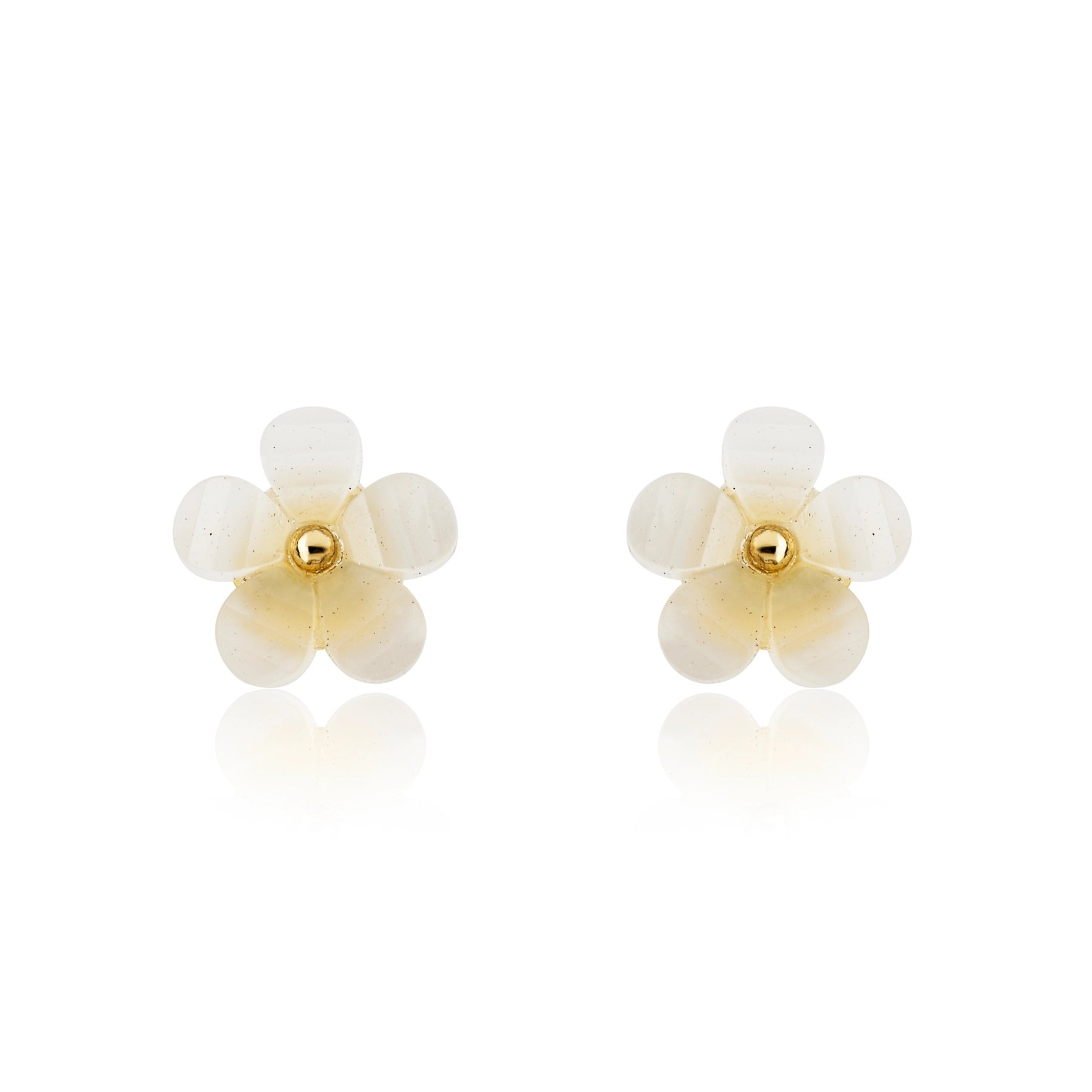 Little Miss Twin Stars Frosted Flower Small Stud Earrings - Cute Kawaii Jewelry for Girls, Women | Perfect for Everyday Wear, Gift Giving & Cosplay Accessories