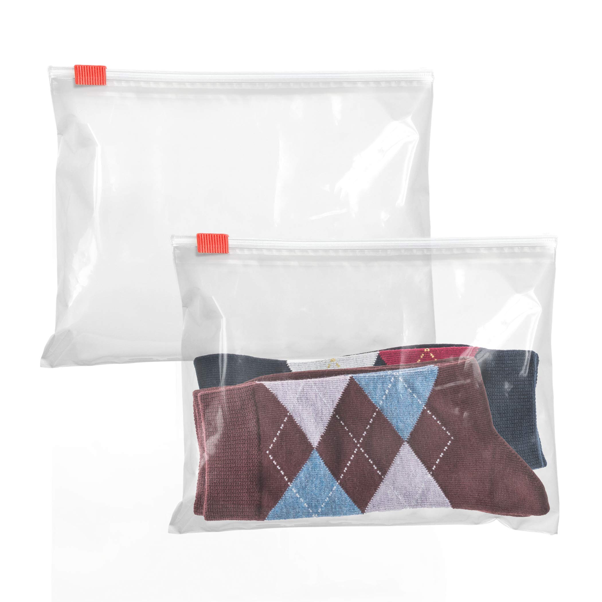 APQ 100 Pack 8x6 Inch Clear Slider Zipper Bags - 3 Mil Thick Polyethylene Storage Bags for Food, Crafts, Office & Travel Organization - Reusable Plastic Bags for Packing, Storing & Industrial Use
