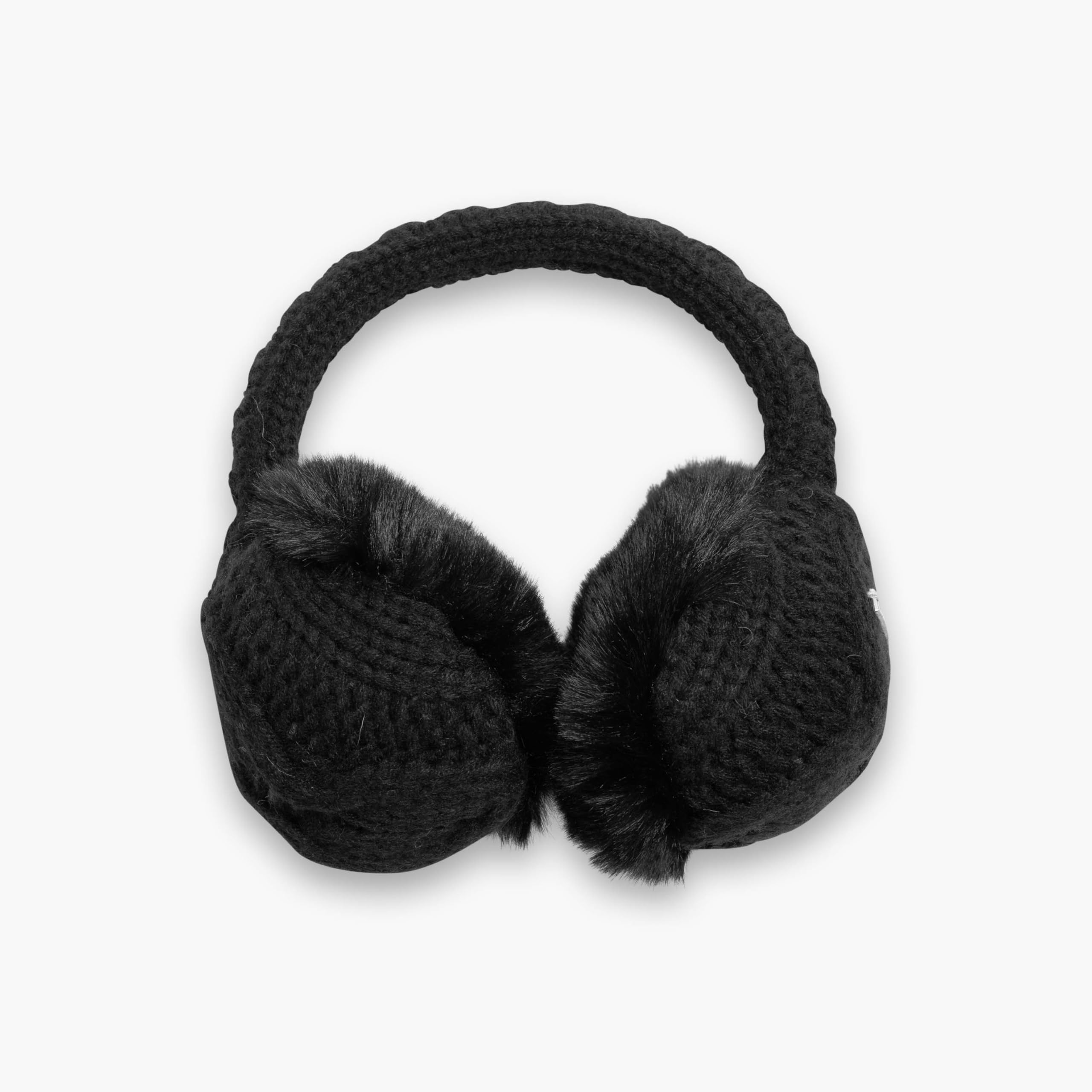 Turtle Fur Women's Faux Fur Lined Cable Knit Ear Muffs - Winter Warm Fleece Ear Warmers for Outdoor Activities, Skiing, Running & Cold Weather Protection