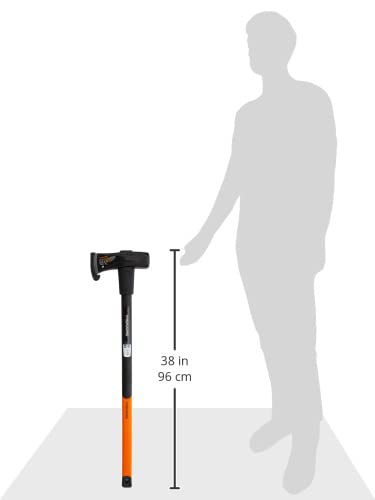 Fiskars X46 Splitting Axe & Hammer Combo - 2-in-1 Tool with Hardened Steel Blade & Fiberglass Handle (Black/Orange, 92cm) - Perfect for Firewood Splitting, Camping & Outdoor Survival Gear