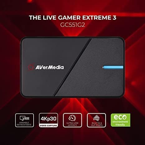 AVerMedia GC551G2 Live Gamer Extreme 3 White - 4K Capture Card for Streaming, 1440p120 Video Capture Device for PS5, Xbox Series X/S, Nintendo Switch, PC | Compatible with Twitch, OBS, Windows & Mac | Perfect for Game Streaming, Live Broadcasts & Content Creation