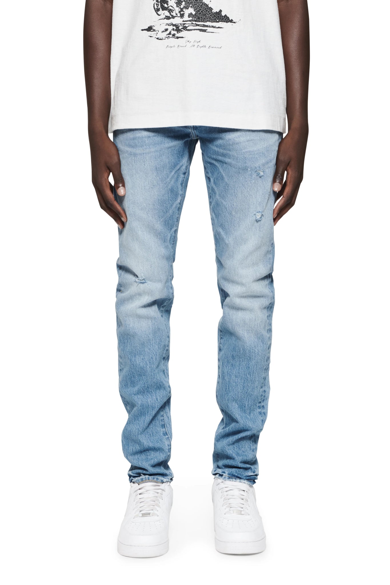 Purple Brand P001 VACI Vintage Abrasions Light Indigo Jeans - Stylish Distressed Denim Pants for Men, Perfect for Casual Wear & Street Fashion