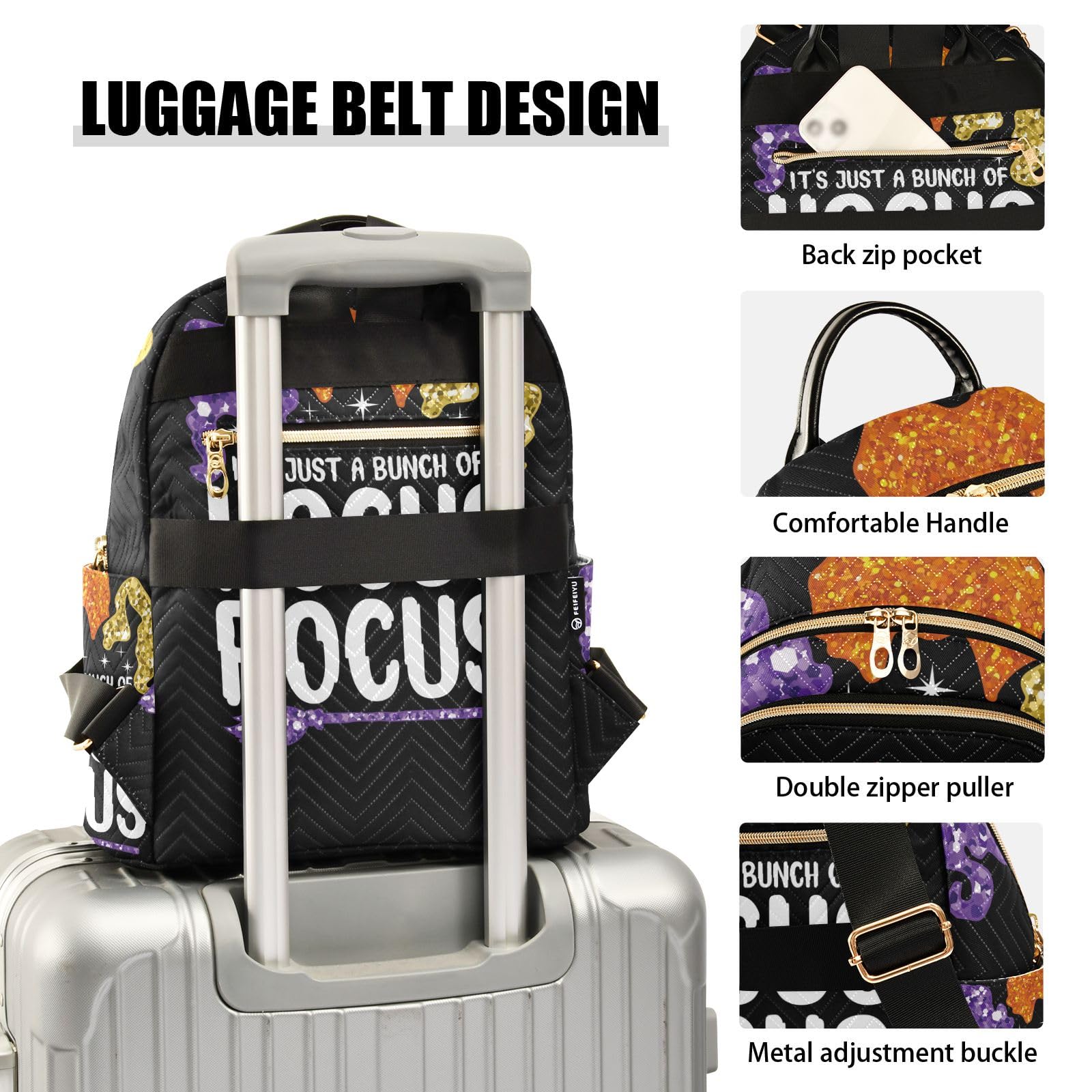 ODAWA Stylish Quilted Backpack Purse for Women - Fashionable Laptop Backpack with Luggage Strap - Perfect for Travel, Work & College