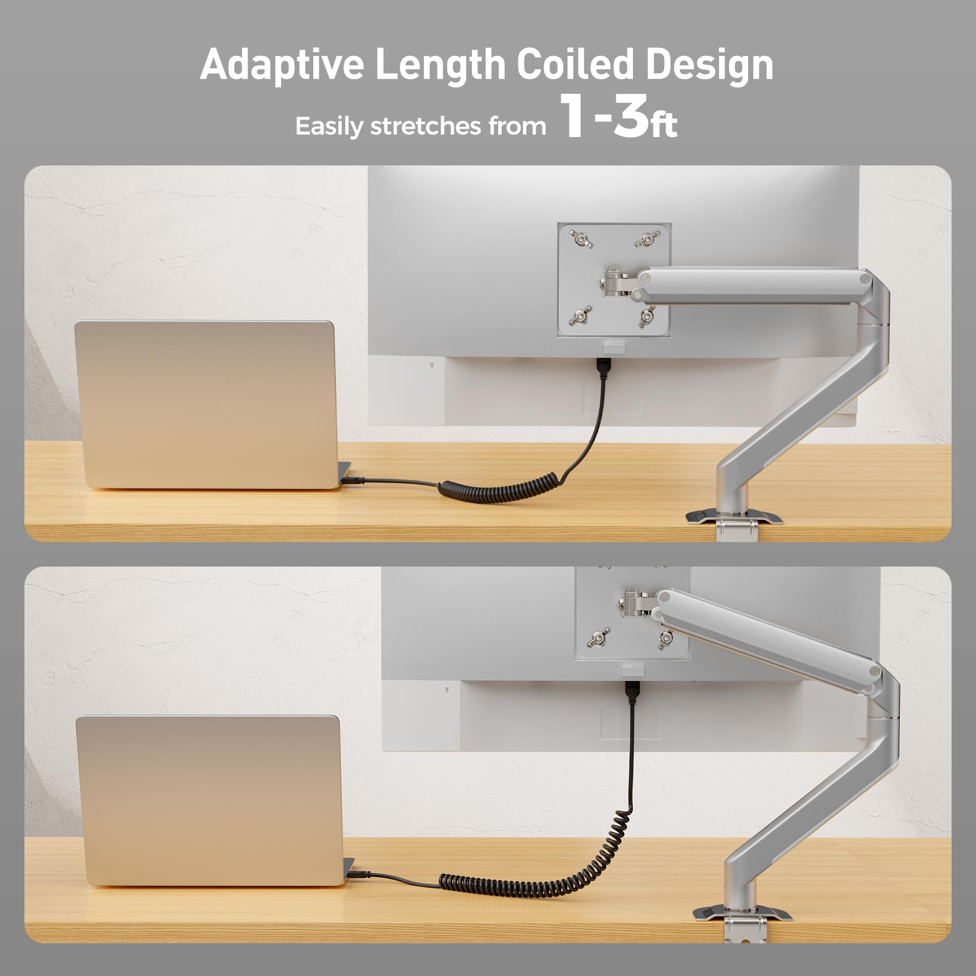 Cable Matters 48Gbps 8K Micro HDMI Coiled Cable 1-3ft - Supports 8K@60Hz, 4K@240Hz & HDR - High Speed Micro HDMI Cable for Laptops, Cameras, DSLRs, Monitors - Perfect for Gaming, Streaming & Professional Video Editing