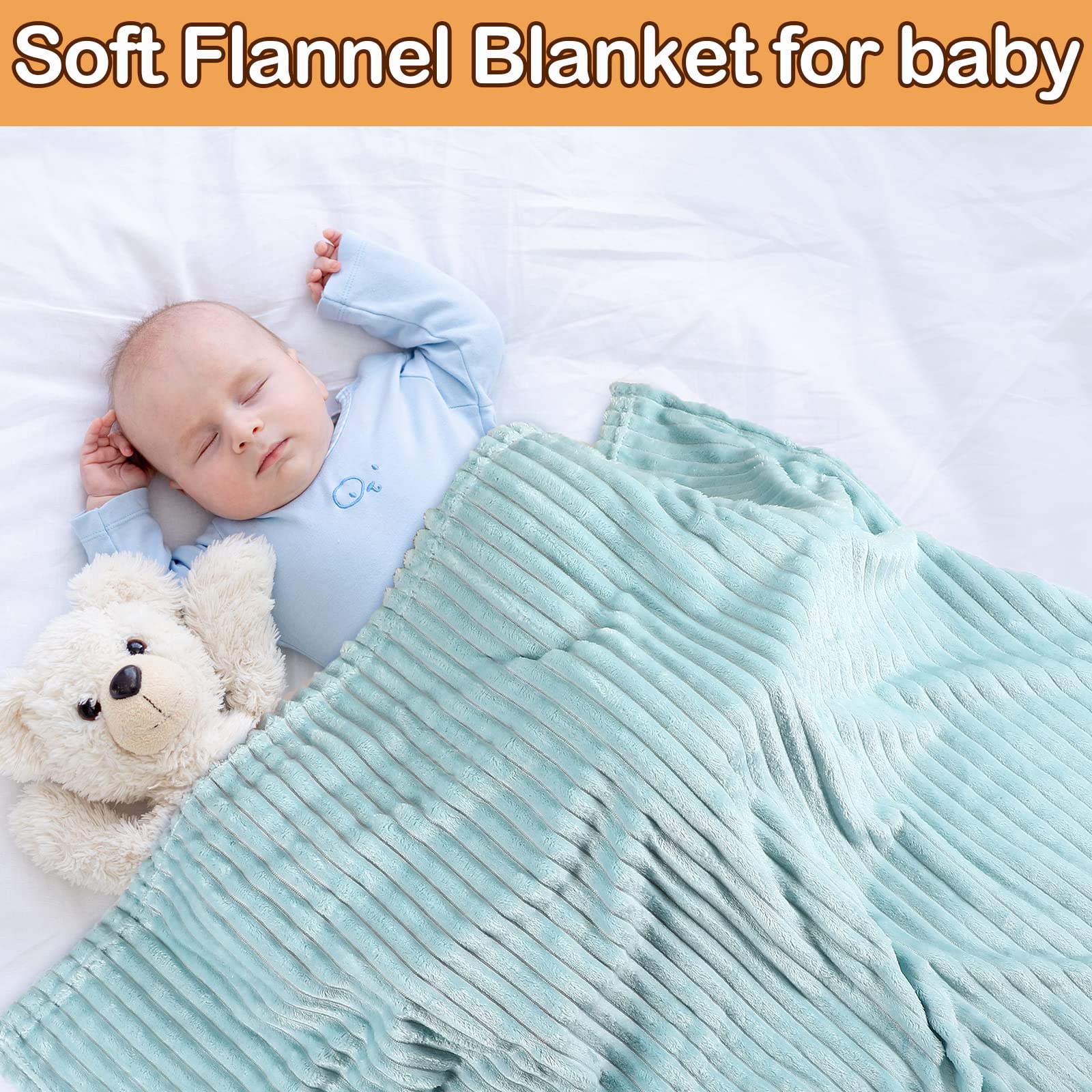 8-Piece Soft Flannel Fleece Baby Blankets for Toddlers - 30