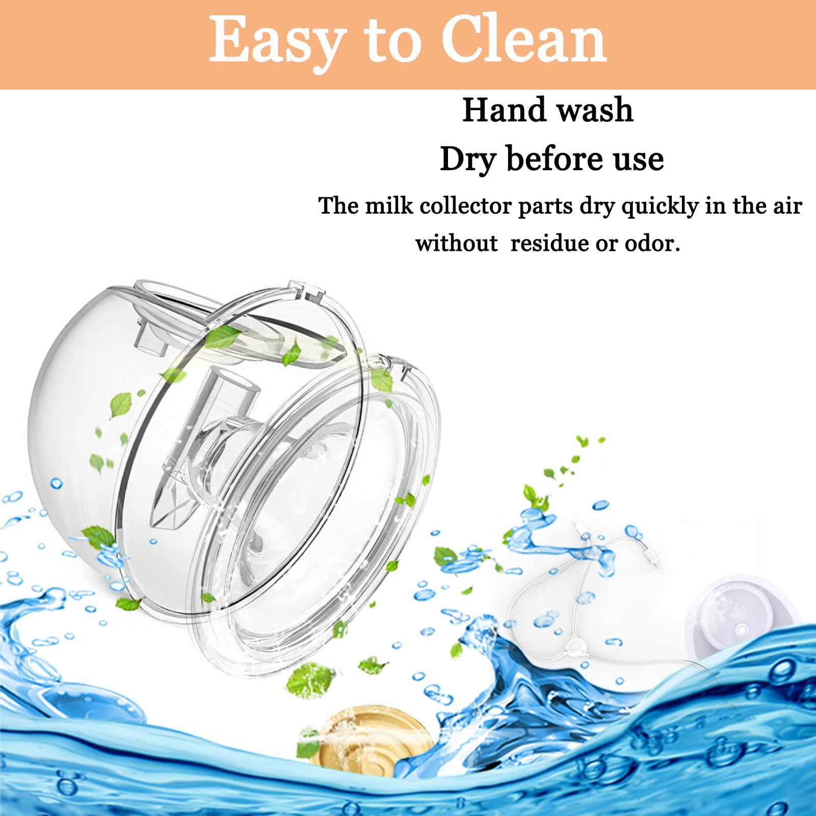 Hands-Free Wearable Milk Collection Cup - Compatible with Zomee, Spectra, Medela Electric Breast Pumps (24mm 2Pcs) | Ideal for Discreet Pumping at Work, Travel & On-the-Go Moms