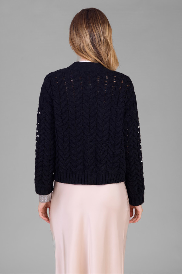 Elegant Bow Jeweled Cardigan for Women - Stylish Knit Sweater with Rhinestone Decorations - Perfect for Parties, Weddings & Evening Events