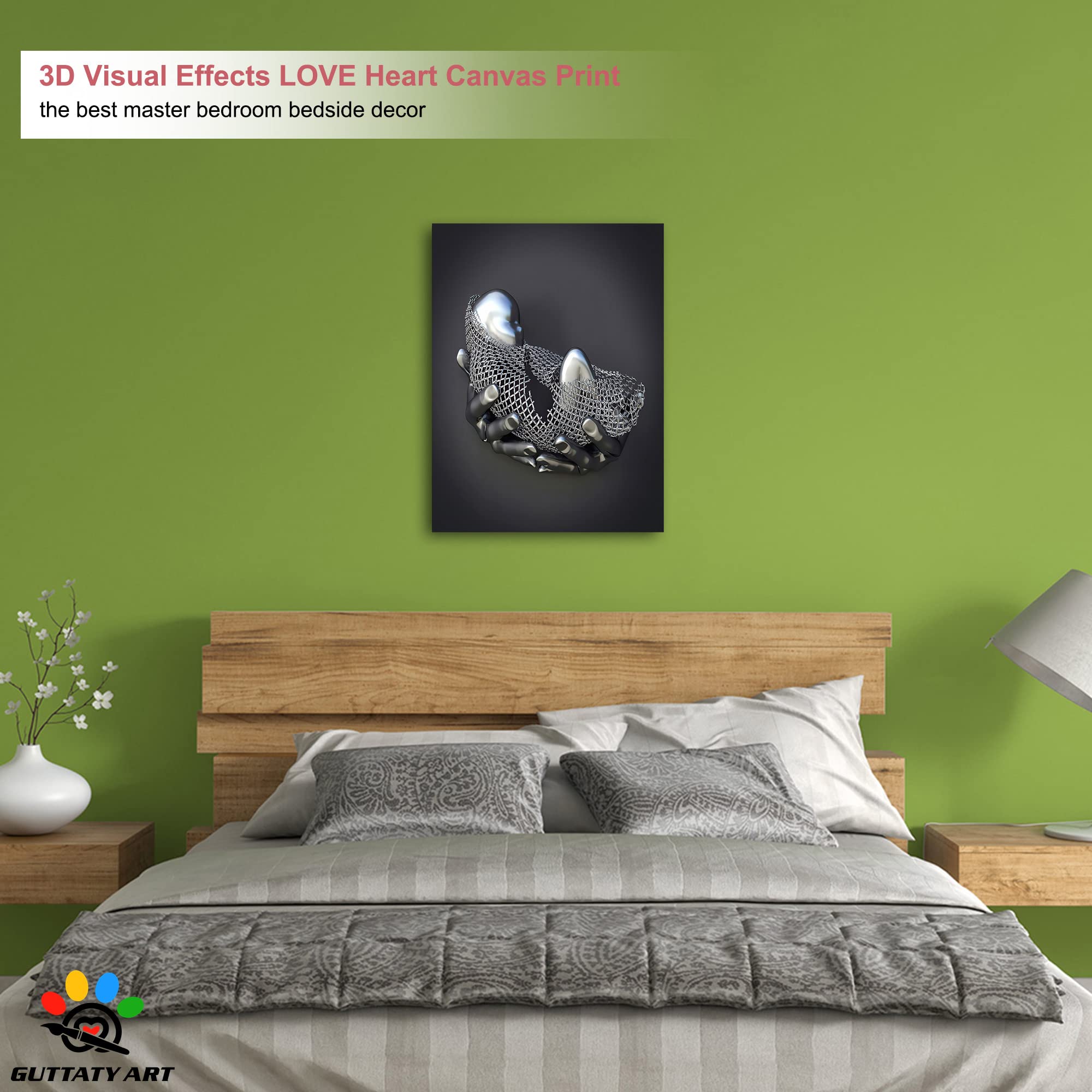 3D Metal Effect Framed Canvas Wall Art - Modern Silver Baby Theme for Mother's Day, Living Room & Bedroom Decor - 18x24 Inches - Perfect Gift for Mom, Nursery & Home Interior Design