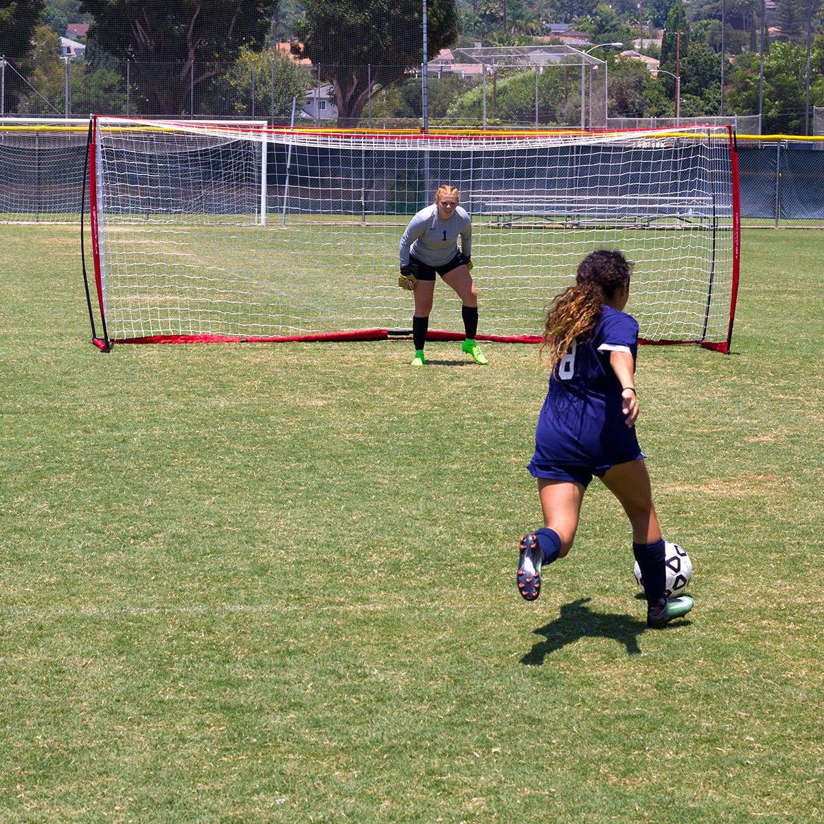 PowerNet Soccer Goal 18.5x6.5 Feet - Portable Soccer Net for Training & Backyard Practice - Perfect for Youth, Kids & Adults Outdoor Sports