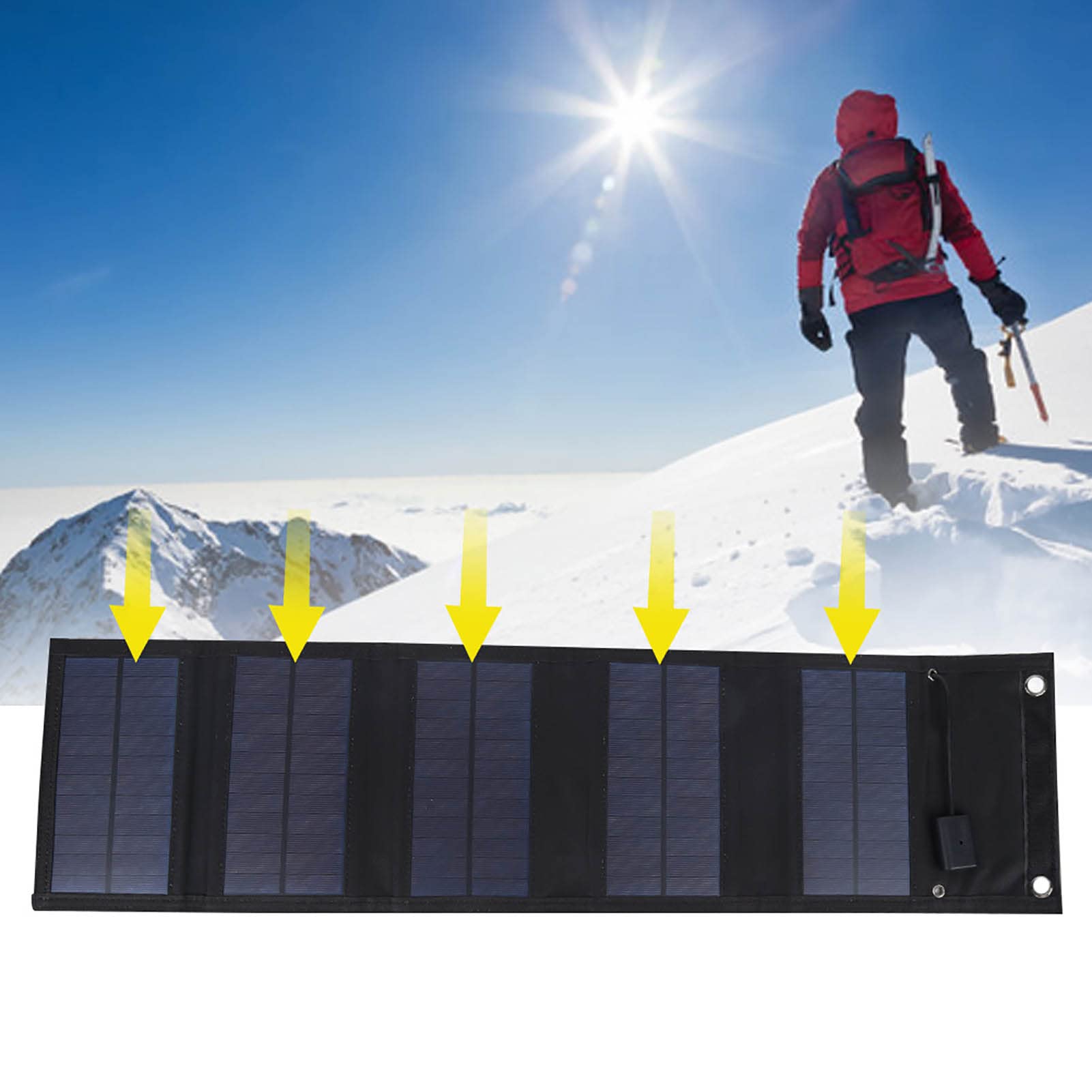 Foldable 20W Solar Panel Portable Charger - Waterproof Solar Charger for Camping, Hiking & Travel - Compatible with iPhone, iPad, Tablets & 5V Devices - Perfect for Outdoor Adventures & Emergency Power Backup