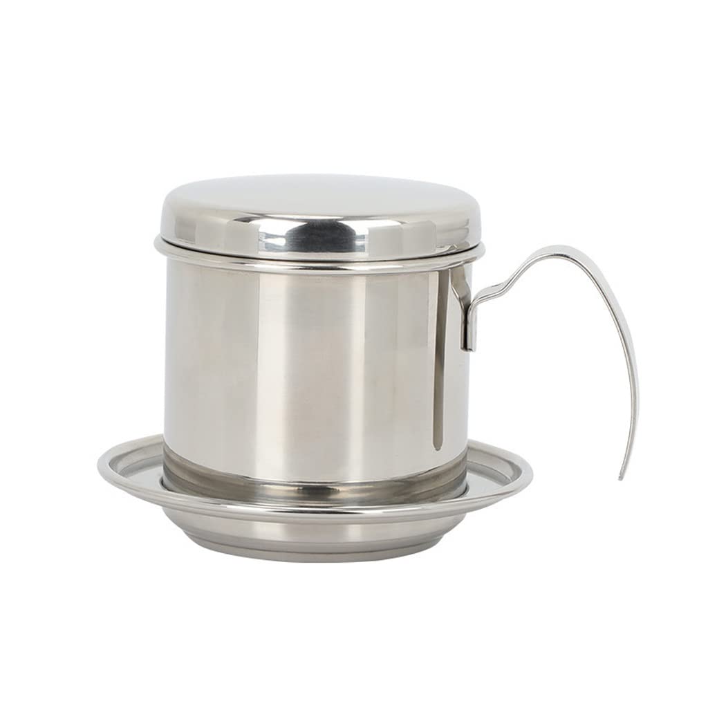 Premium Stainless Steel Vietnamese Drip Coffee Filter - Portable Phin Coffee Maker for Home, Office & Travel - Authentic Vietnamese Coffee Brewing - Perfect for Iced Coffee & Traditional Ca Phe Sua Da (Color: A)