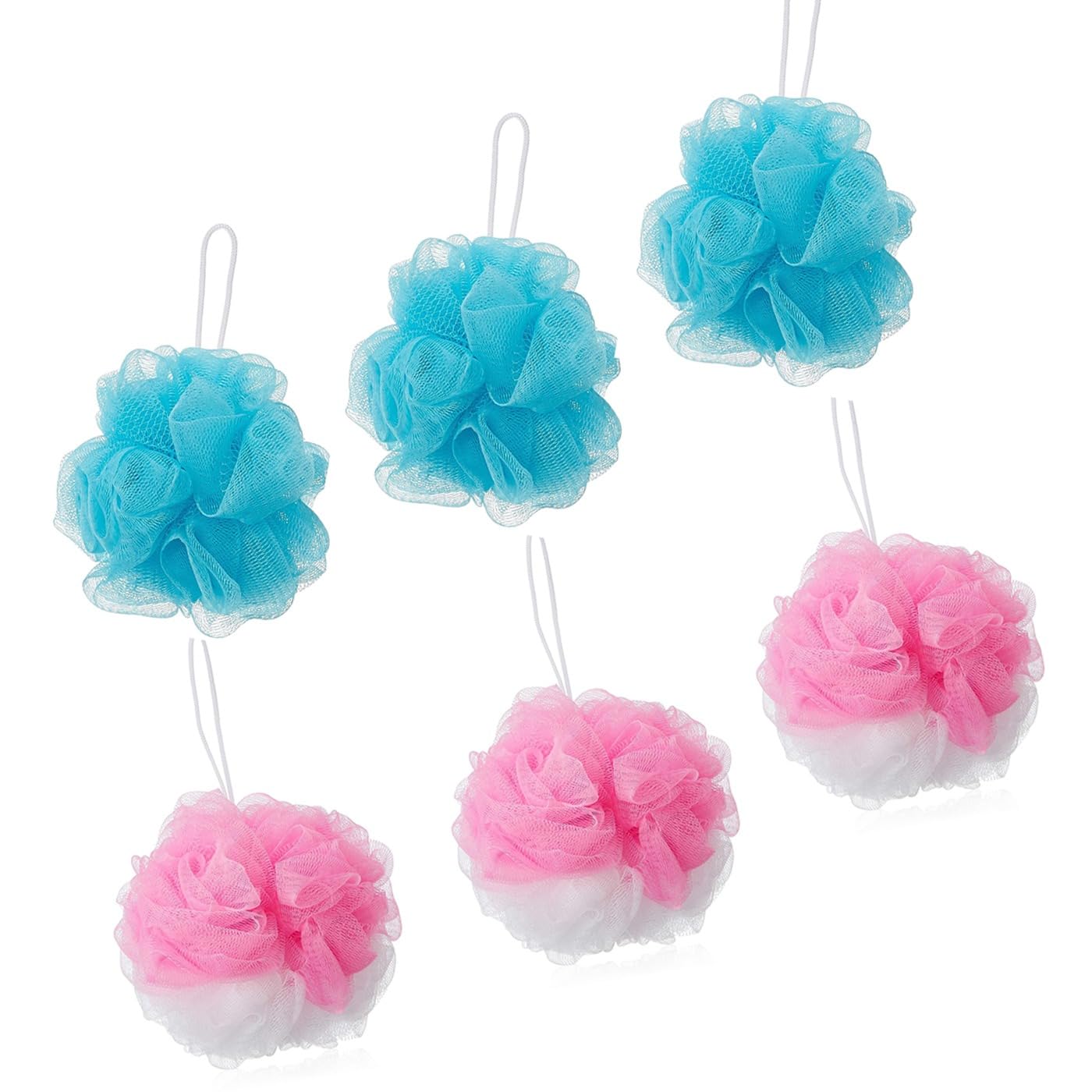 GR DESIGN® Mini Bath Sponge Set - Soft Exfoliating Body Scrubber for Shower & Bath (6-Pack, Assorted Colors) - Perfect for Sensitive Skin & Daily Skincare Routine