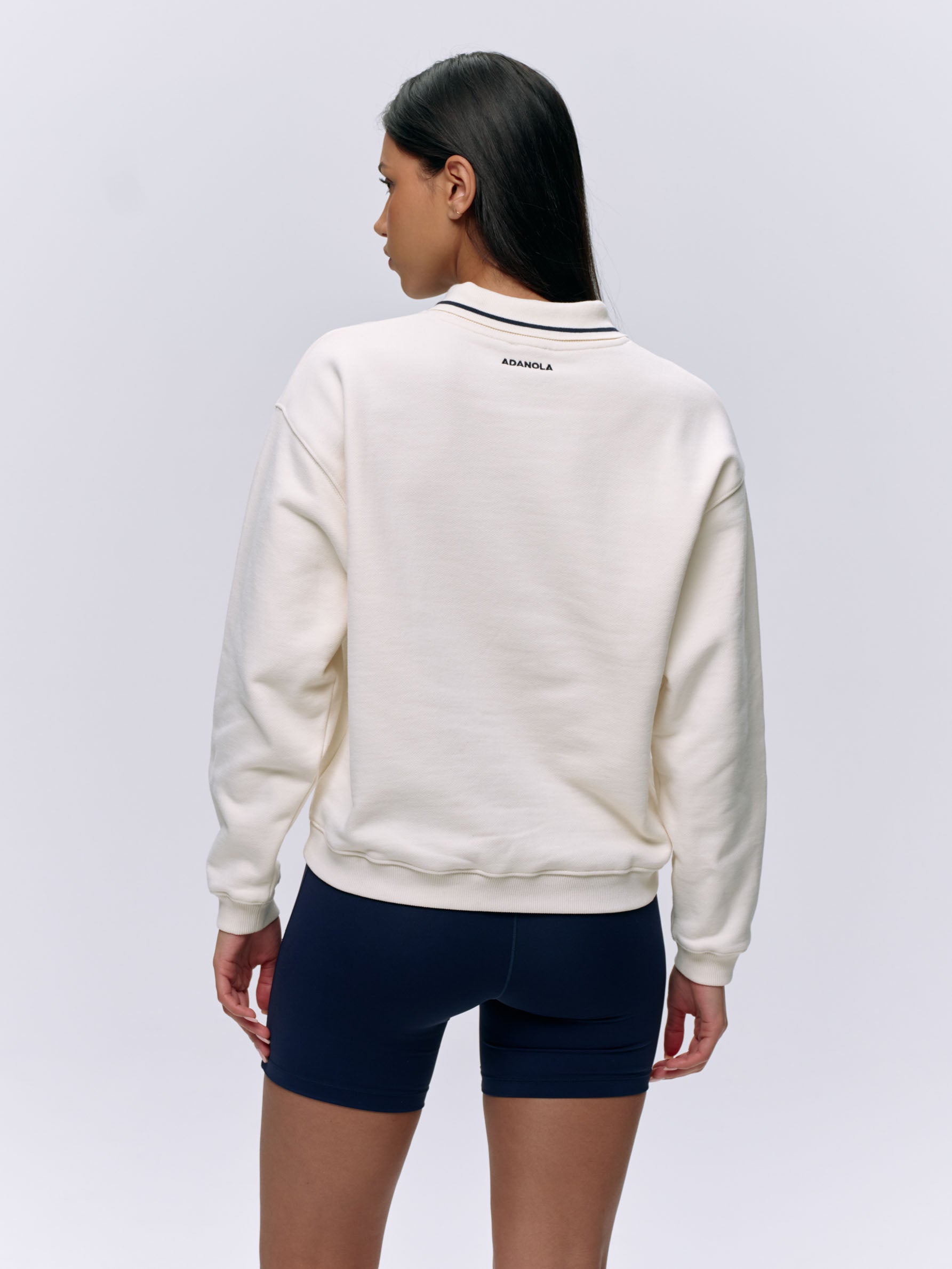 Premium Collared Sweatshirt for Men & Women - Soft Marshmallow White & Classic Navy Blue | Casual Wear, Office Outfits & Weekend Comfort