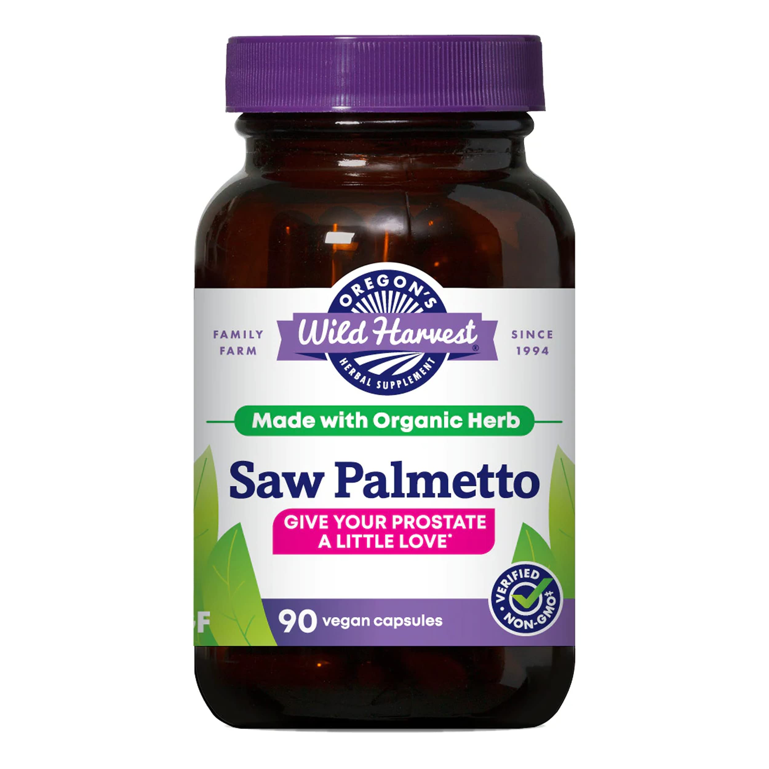 Oregon's Wild Harvest Organic Saw Palmetto Capsules 1170mg - 90 Count Vegetarian Capsules for Prostate & Urinary Health - Supports Men's Wellness & Hair Growth