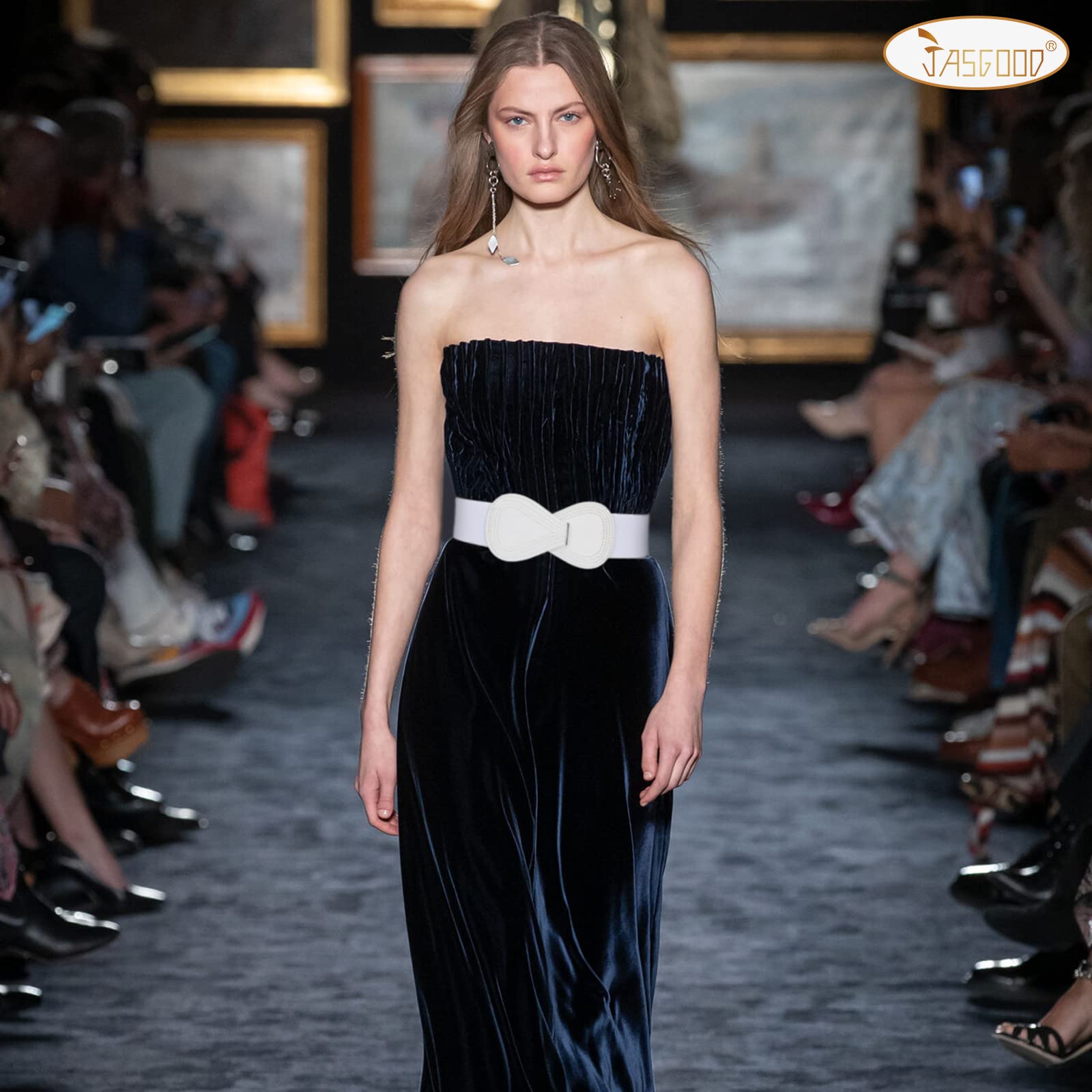 JASGOO Vintage Wide Elastic Waist Belt for Women - Stretchy Dress Belt - Perfect for Dresses, Skirts & High-Waisted Outfits