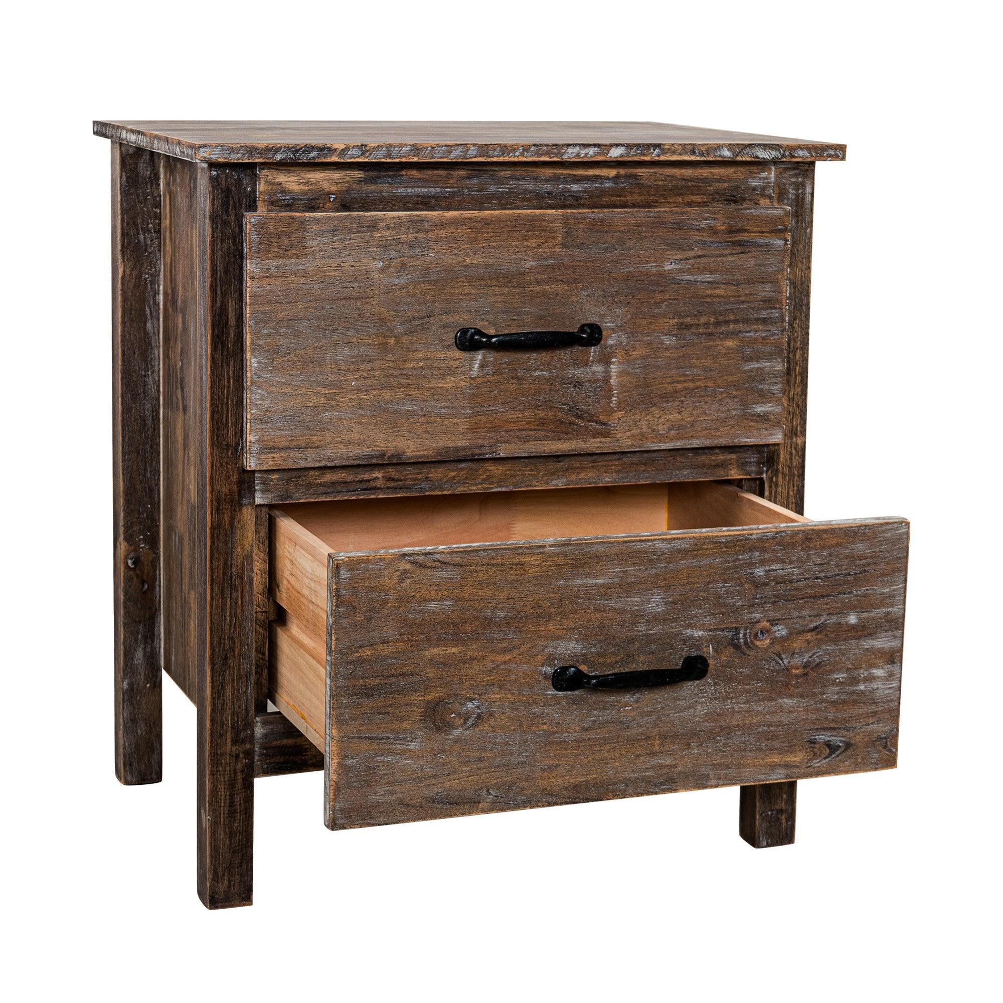 Rustic Farmhouse Solid Wood Nightstand - Bedroom Side Table with Storage Drawer | Perfect for Bedroom, Living Room, Guest Room & Nursery Decor