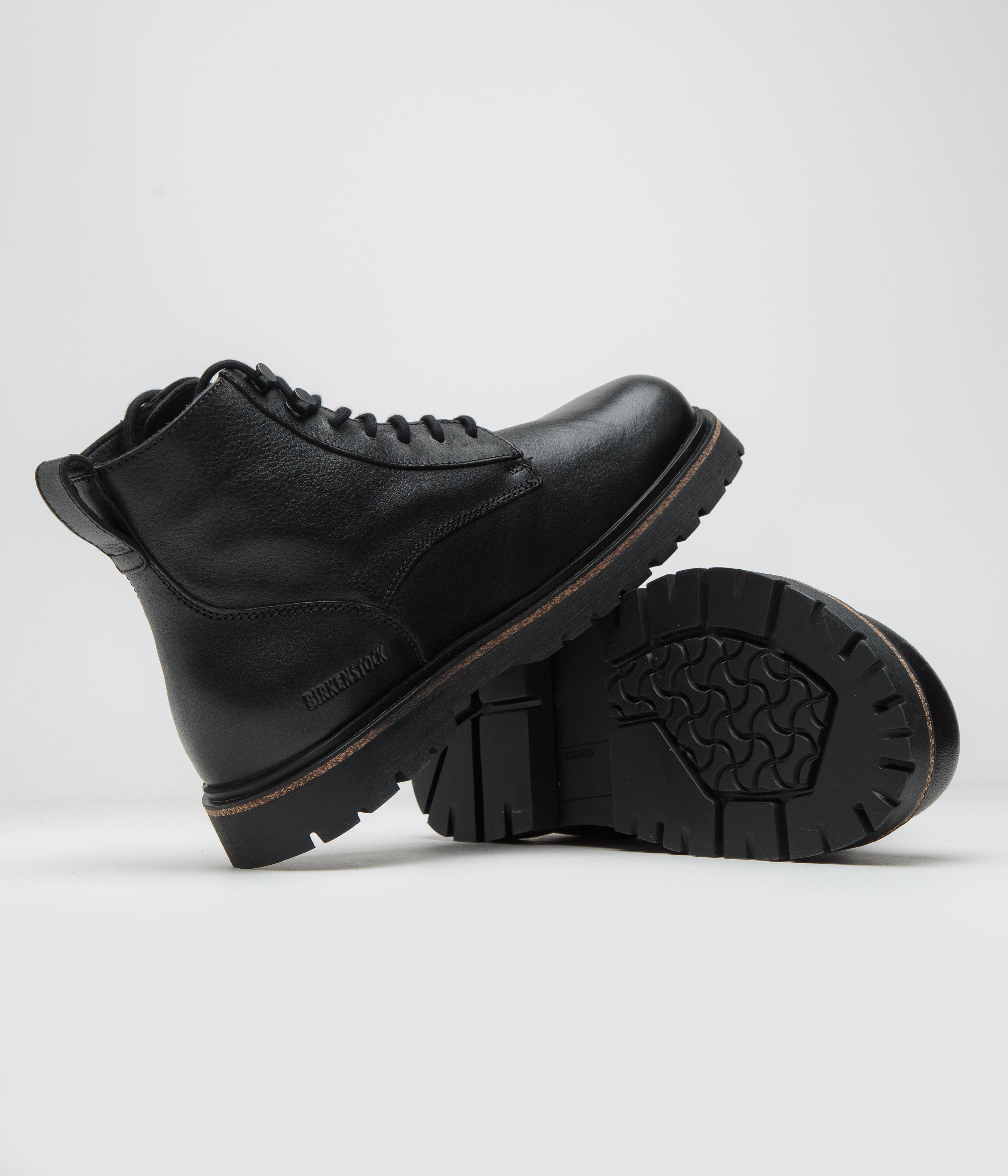 Birkenstock Highwood Lace Mid Shoes for Men & Women - Comfortable Leather Walking Shoes in Black | Perfect for Casual Outings, Office Wear & Outdoor Activities