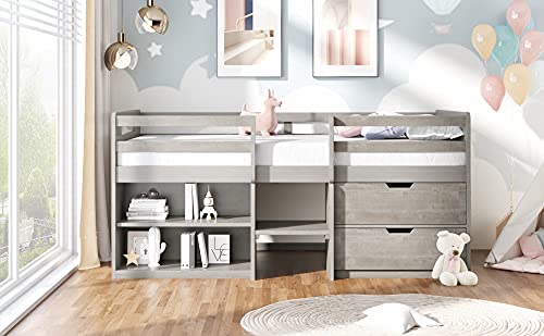 Antique Gray-loft Bed