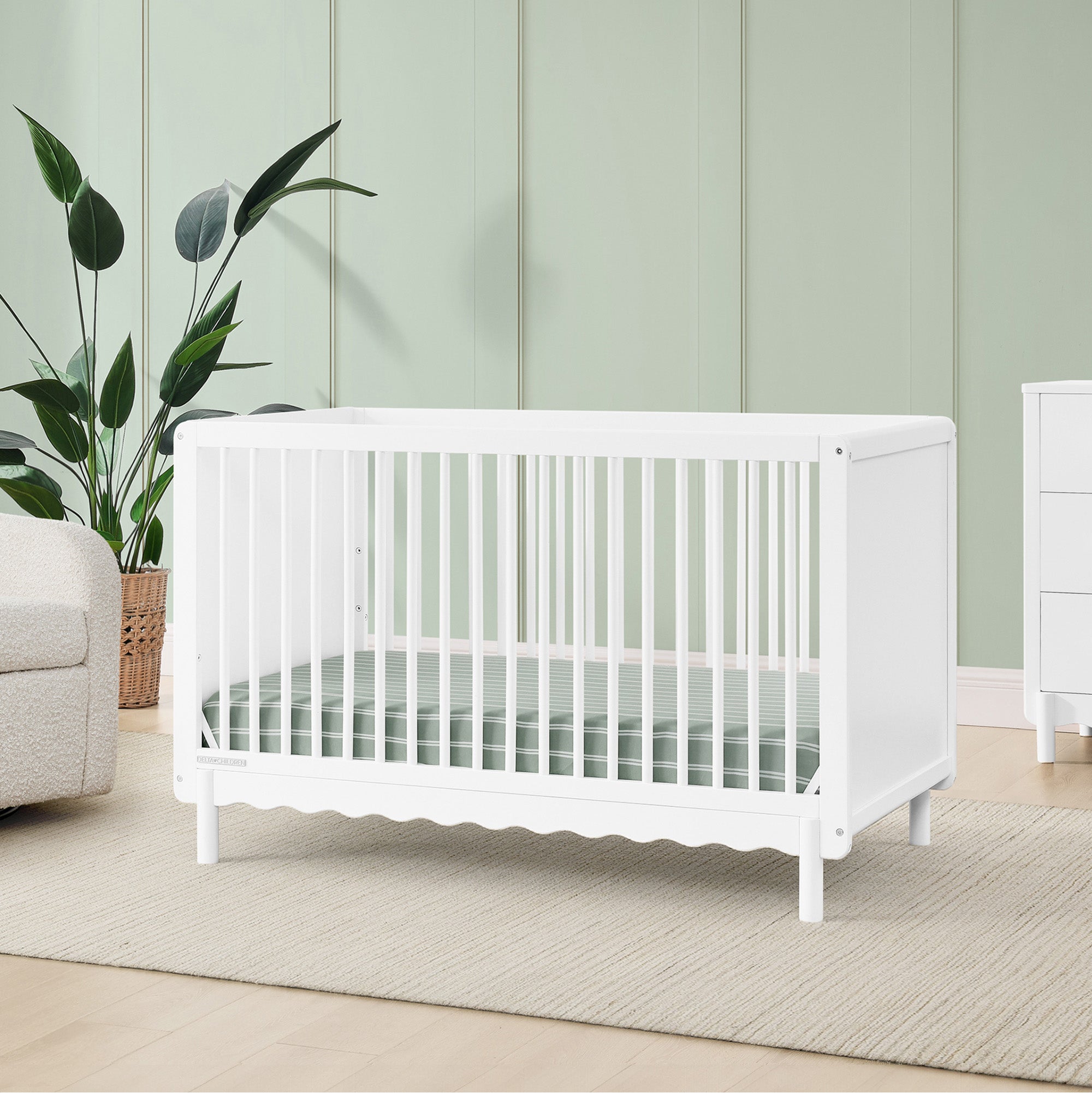 William 4-in-1 Convertible Baby Crib - Greenguard Gold Certified for Nursery, Toddler & Kids Room - Safe & Stylish Wooden Crib for Newborns to Teens