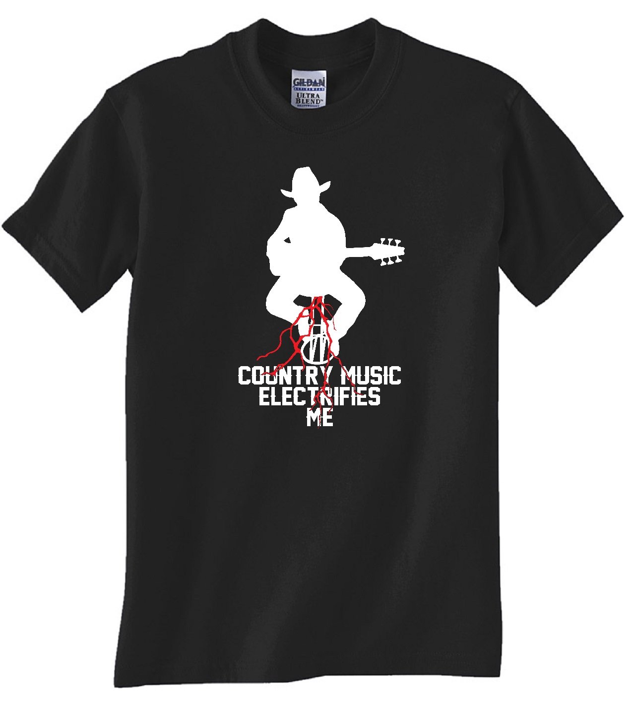 Country Music Black T-Shirt - Electrifying Graphic Tee for Concerts & Outings