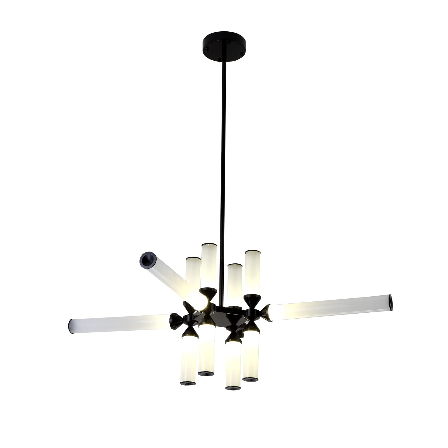 Elegant Modern LED Chandelier Light Fixture - Crystal Ceiling Lighting for Dining Room, Bedroom & Living Room - Energy Saving Dimmable Hanging Lamp for Home Decor