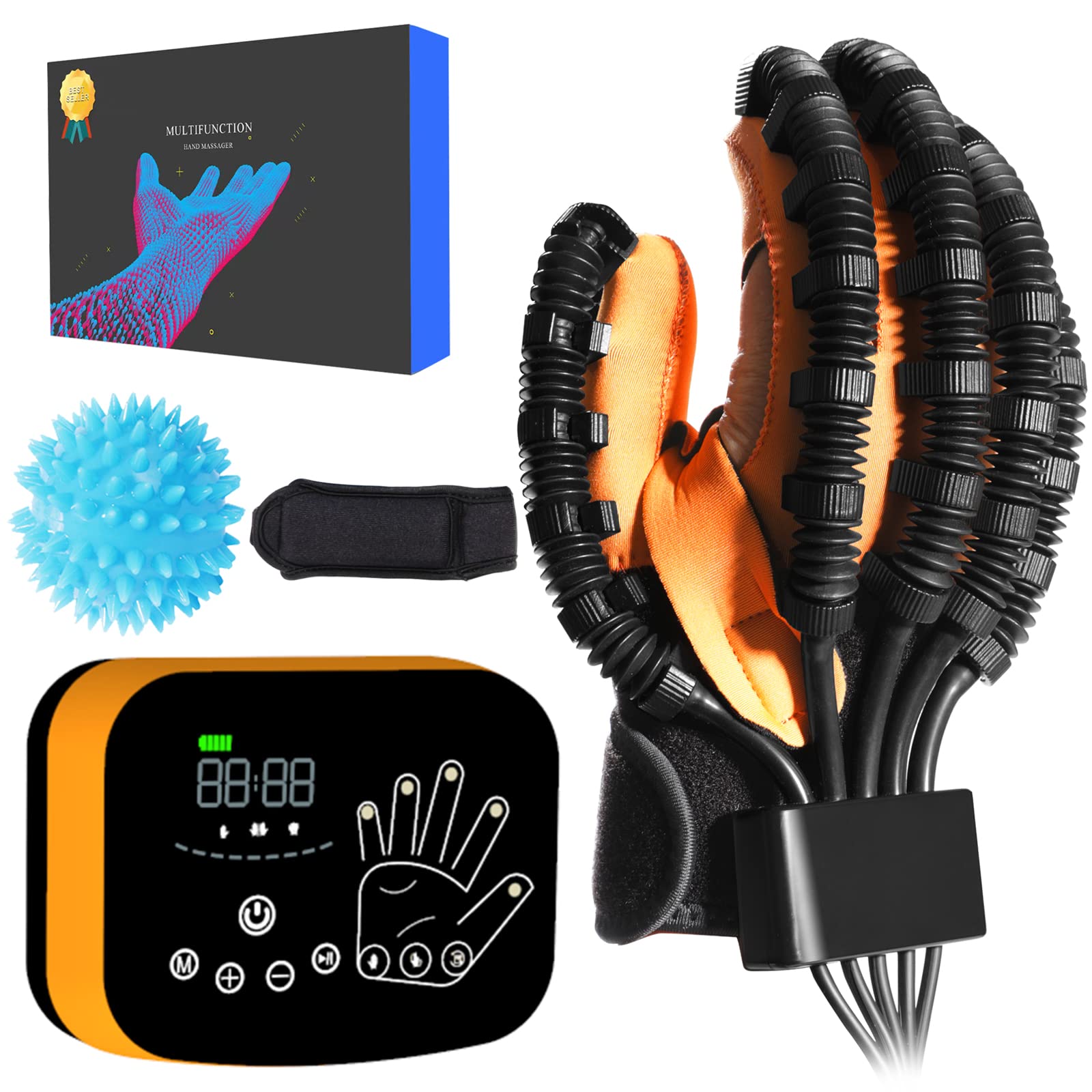 Upgraded Rehabilitation Robotic Gloves for Hand Therapy - Stroke & Paralysis Recovery Assist Device - Electric Hand Machine for Physical Therapy - Ideal for Post-Stroke Rehabilitation & Neurological Injury Recovery (Home & Clinical Use)