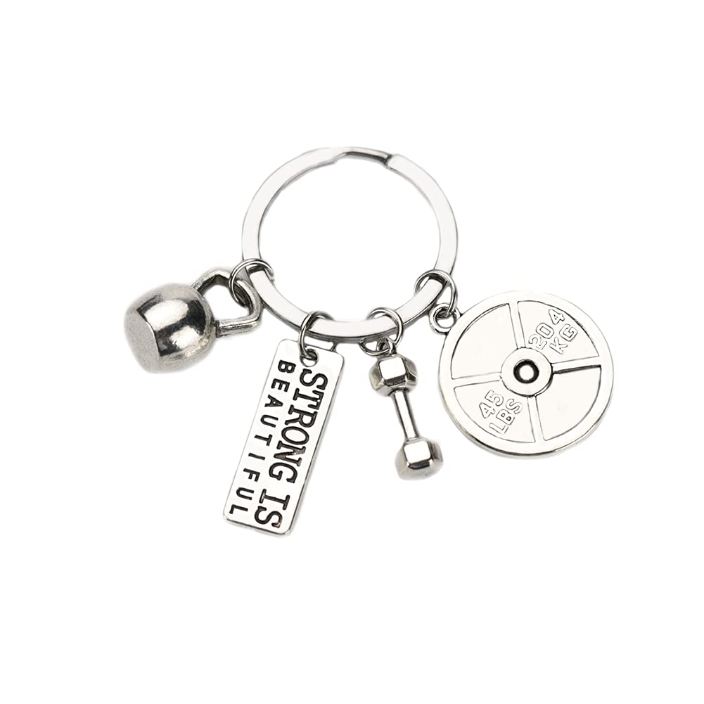 Strong is Beautiful Fitness Keychain - Motivational Gym Gifts for Women & Men - Inspirational Workout Keyring - Perfect for Gym Bags, Yoga, Running & Fitness Enthusiasts